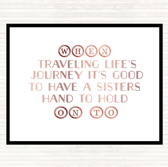 Rose Gold A Sisters Hand Quote Dinner Table Placemat
