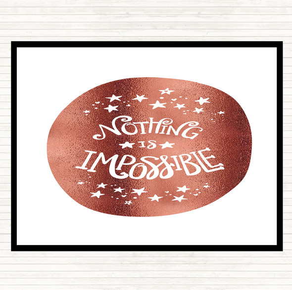 Rose Gold Nothing Impossible Unicorn Quote Mouse Mat Pad