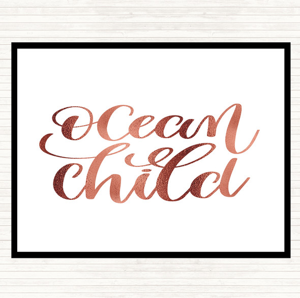 Rose Gold Ocean Child Quote Mouse Mat Pad