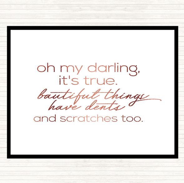 Rose Gold Oh My Darling Quote Mouse Mat Pad