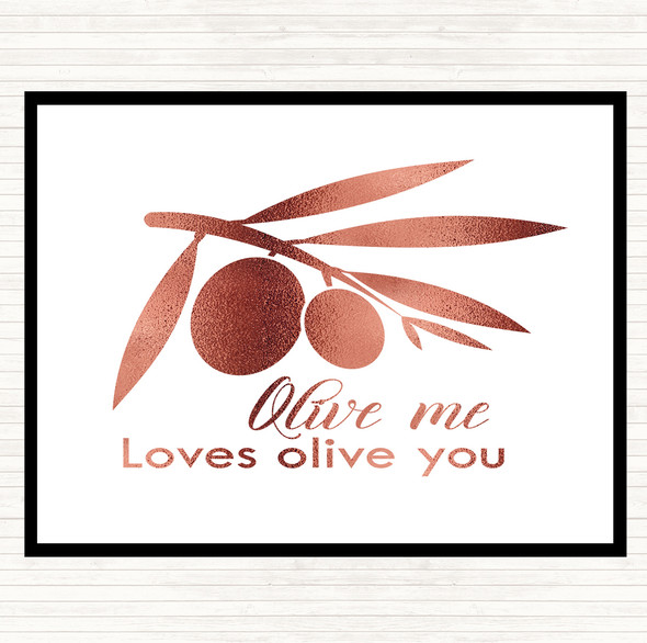 Rose Gold Olive Me Loves Olive You Quote Mouse Mat Pad