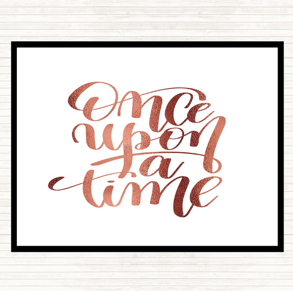 Rose Gold Once A Time Quote Mouse Mat Pad