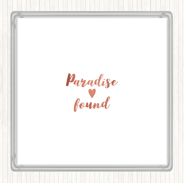 Rose Gold Paradise Quote Drinks Mat Coaster