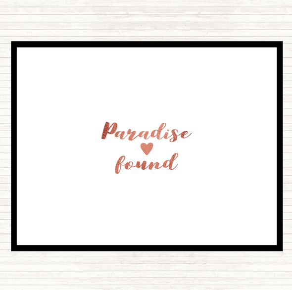 Rose Gold Paradise Quote Dinner Table Placemat