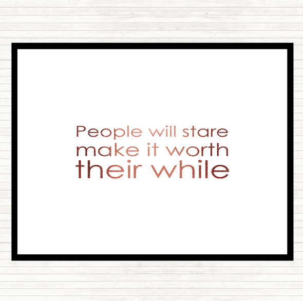 Rose Gold People Stare Quote Mouse Mat Pad