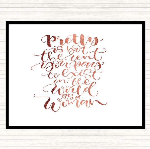 Rose Gold Pretty Woman Quote Dinner Table Placemat
