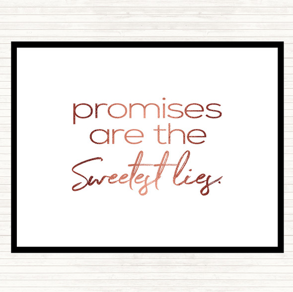 Rose Gold Promises Quote Dinner Table Placemat