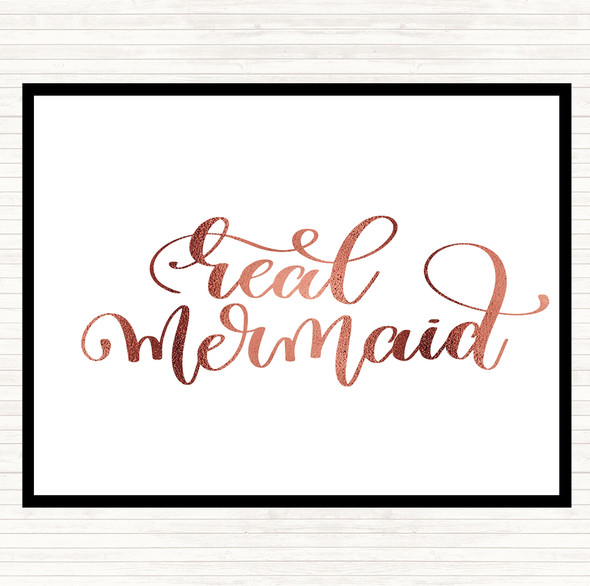 Rose Gold Real Mermaid Quote Mouse Mat Pad