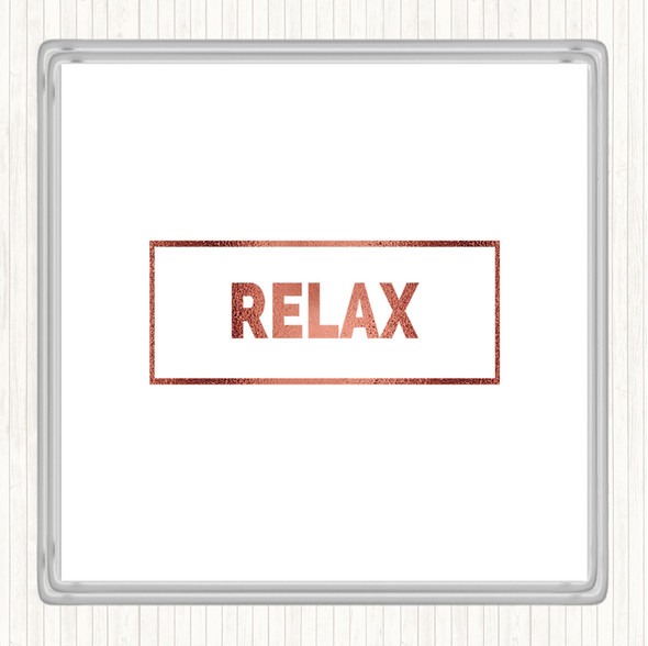 Rose Gold Relax Boxed Quote Drinks Mat Coaster