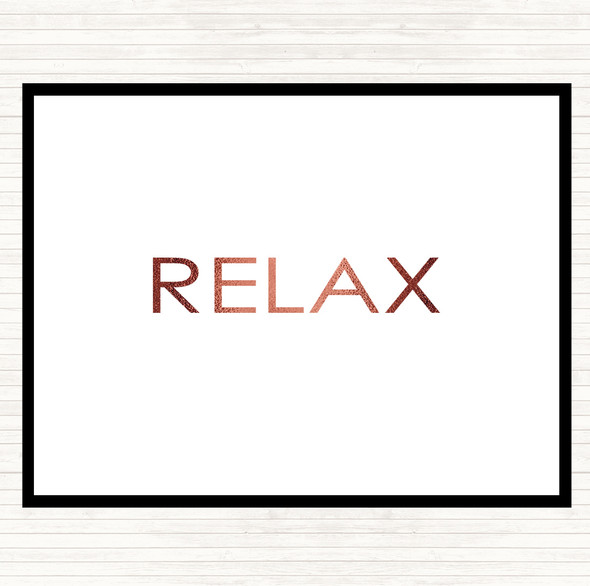 Rose Gold Relax Quote Mouse Mat Pad