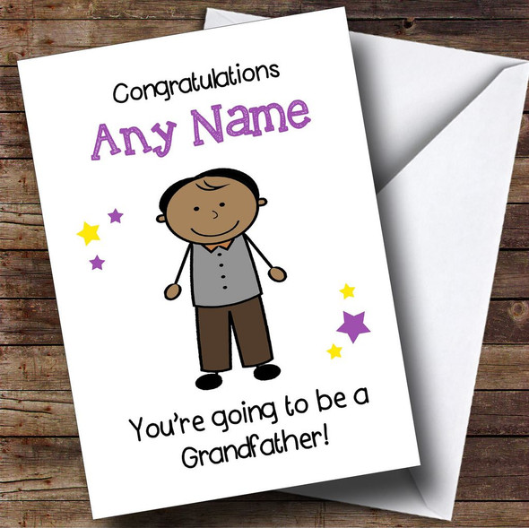 Expecting A Grandchild New Grandfather Asian Man Personalised Pregnancy Card