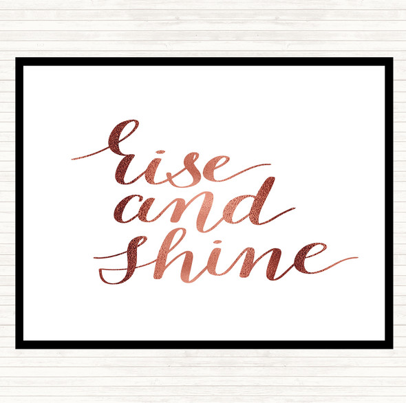 Rose Gold Rise And Shine Quote Mouse Mat Pad