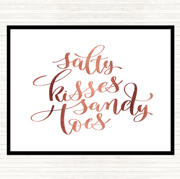 Rose Gold Salty Kisses Sandy Toes Quote Dinner Table Placemat
