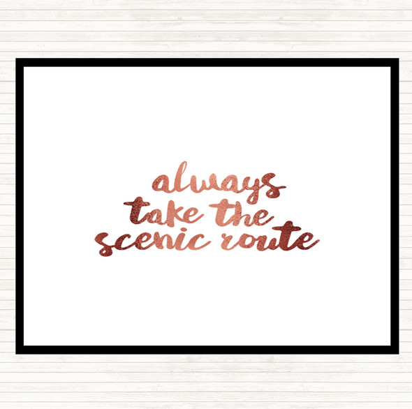 Rose Gold Scenic Route Quote Mouse Mat Pad