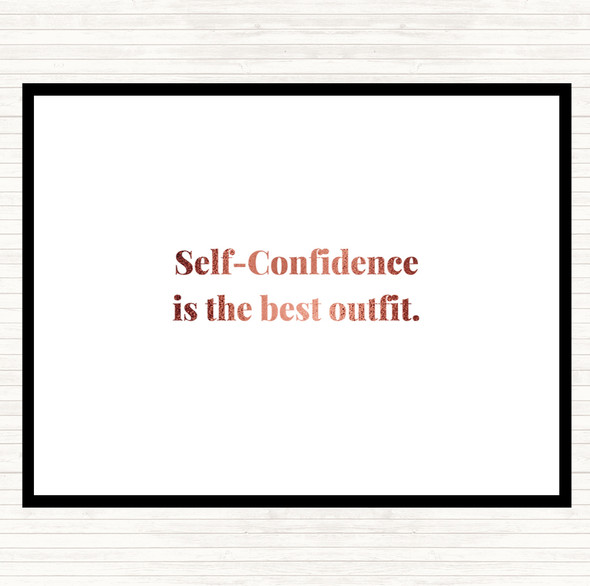 Rose Gold Self Confidence Quote Mouse Mat Pad