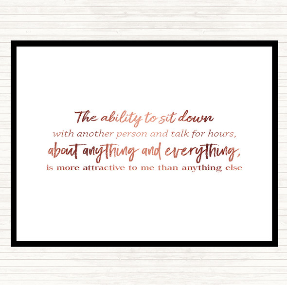 Rose Gold Ability To Sit Down Quote Mouse Mat Pad