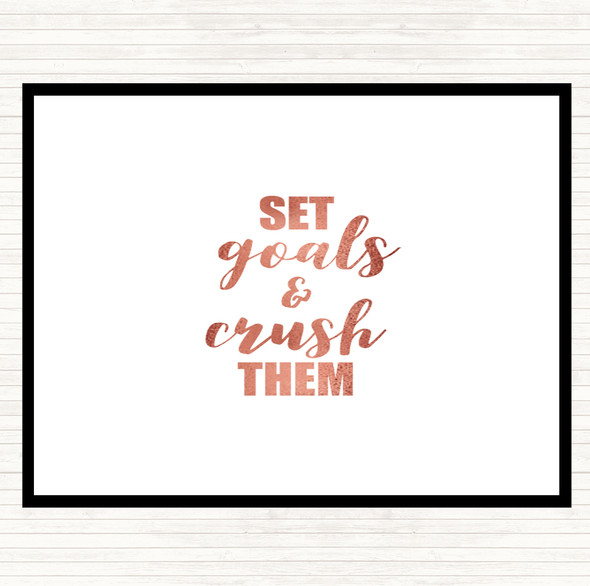 Rose Gold Set Goals Quote Dinner Table Placemat