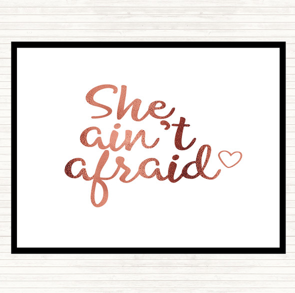 Rose Gold She Aint Afraid Quote Mouse Mat Pad