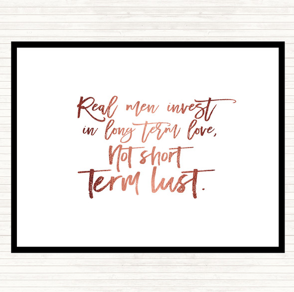 Rose Gold Short Term Lust Quote Mouse Mat Pad