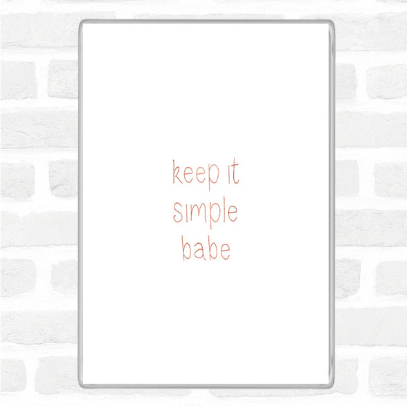 Rose Gold Simple Babe Quote Jumbo Fridge Magnet