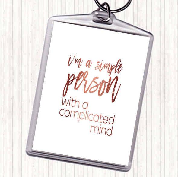 Rose Gold Simple Person Quote Bag Tag Keychain Keyring