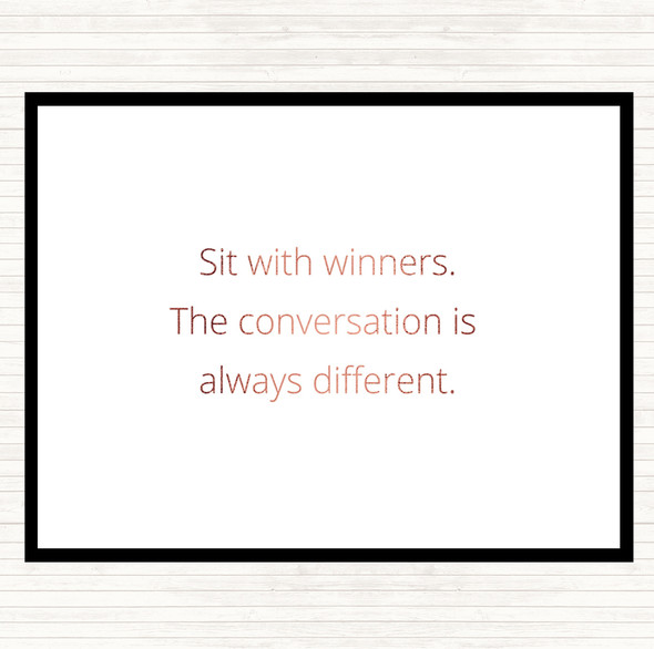Rose Gold Sit With Winners Quote Mouse Mat Pad