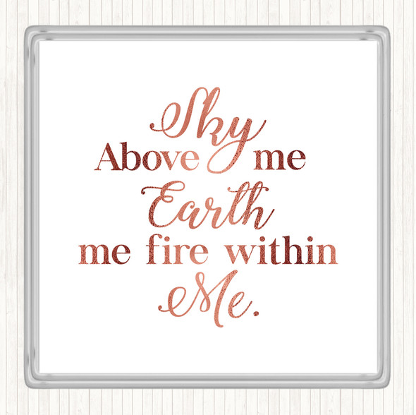 Rose Gold Sky Above Quote Drinks Mat Coaster