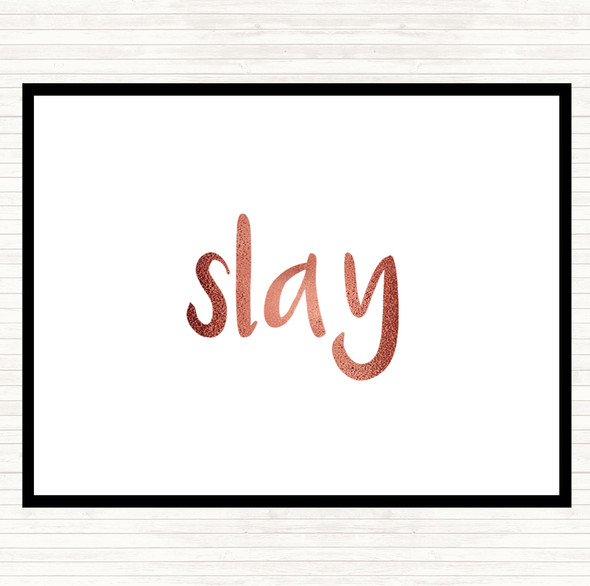 Rose Gold Slay Quote Mouse Mat Pad