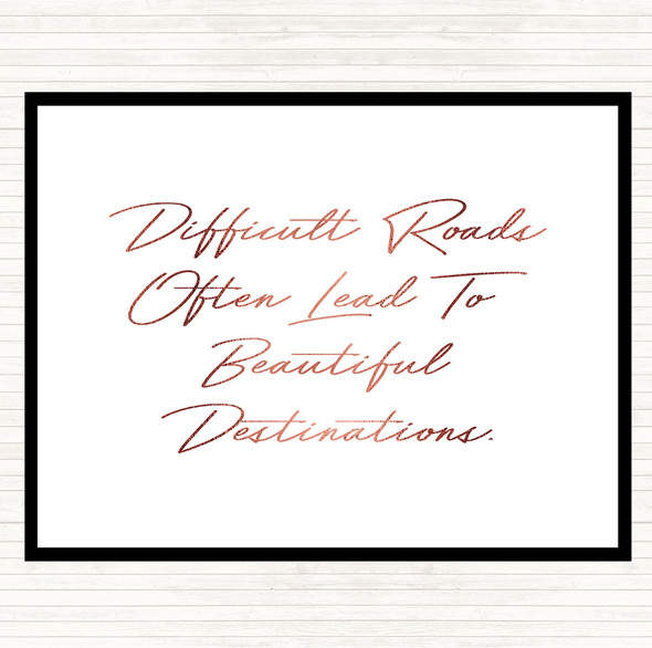 Rose Gold Beautiful Destination Quote Mouse Mat Pad