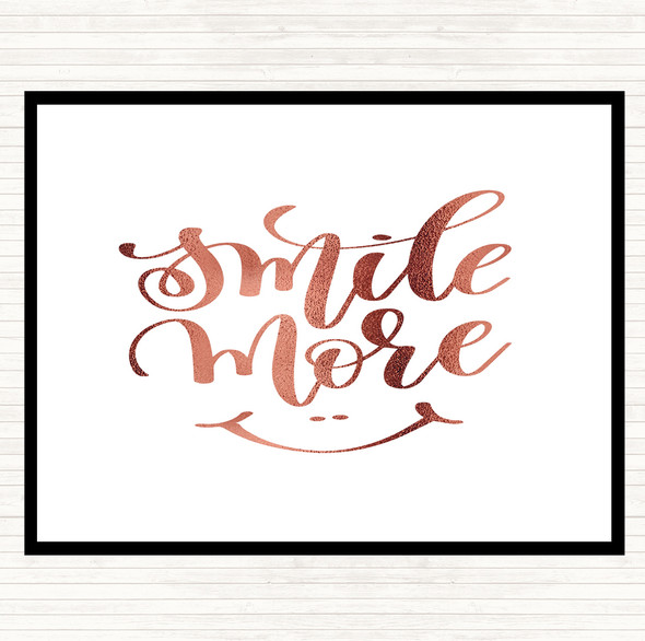 Rose Gold Smile More Quote Mouse Mat Pad