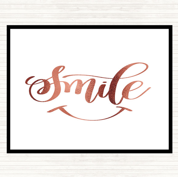 Rose Gold Smile Quote Dinner Table Placemat