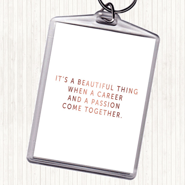 Rose Gold Beautiful Thing Quote Bag Tag Keychain Keyring