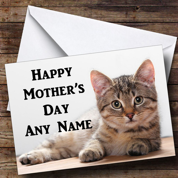 Tabby Cat Personalised Mother's Day Card