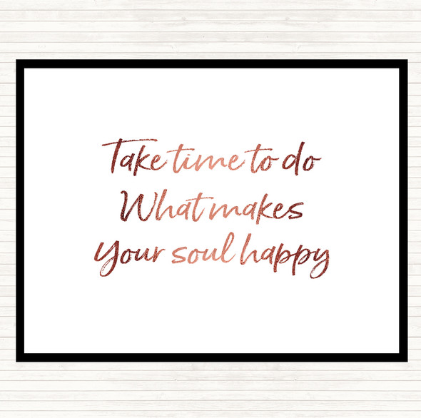 Rose Gold Soul Happy Quote Mouse Mat Pad