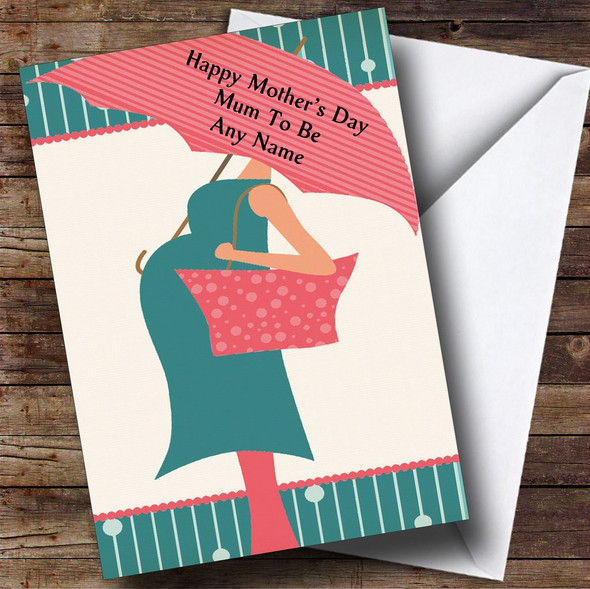 Modern Pregnant Mum To Be Personalised Mother's Day Card