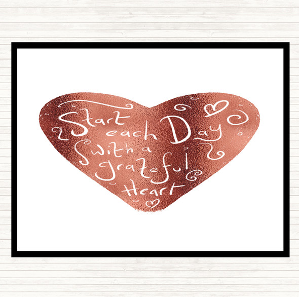 Rose Gold Start Each Day Grateful Quote Mouse Mat Pad