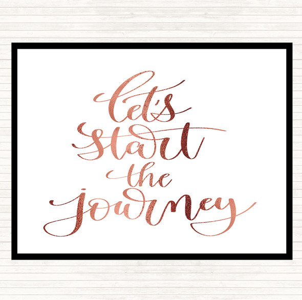 Rose Gold Start The Journey Quote Mouse Mat Pad