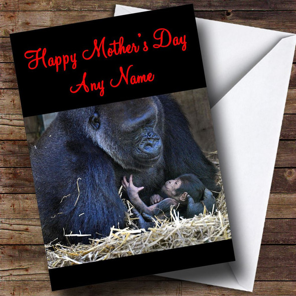 Gorilla & Baby Personalised Mother's Day Card