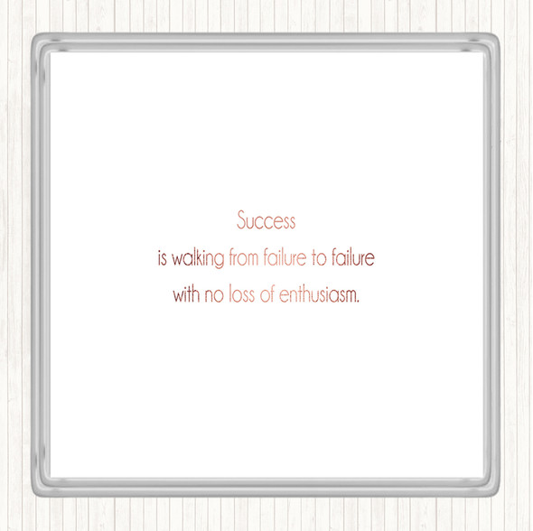 Rose Gold Success Is Walking From Failure Quote Drinks Mat Coaster