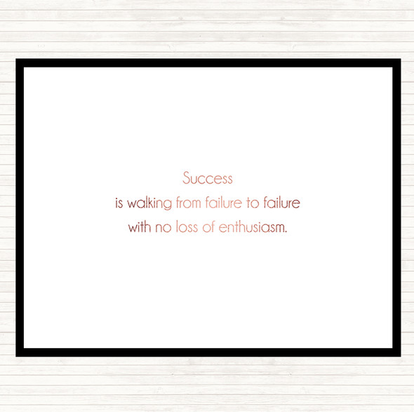 Rose Gold Success Is Walking From Failure Quote Dinner Table Placemat