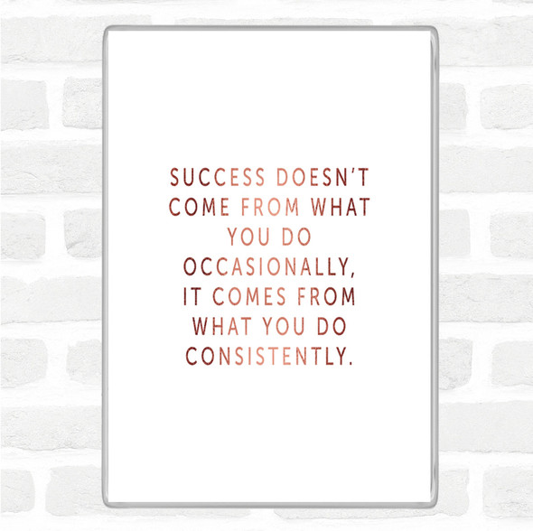 Rose Gold Success Quote Jumbo Fridge Magnet