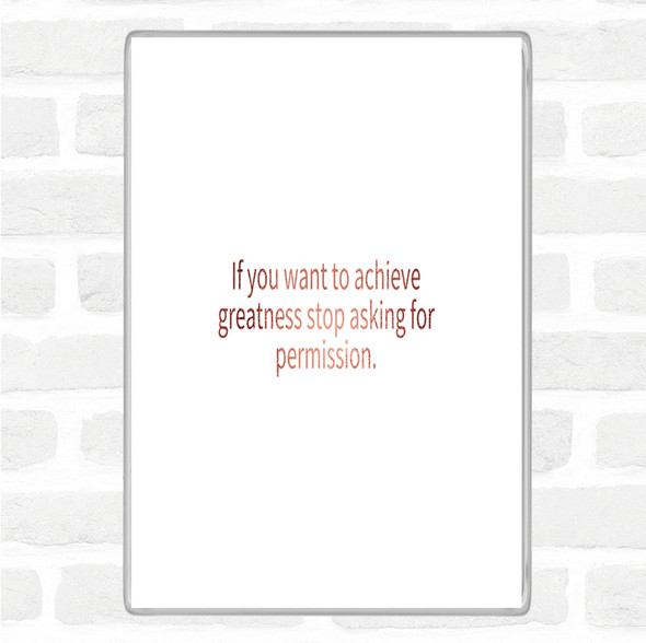 Rose Gold Achieve Greatness Quote Jumbo Fridge Magnet