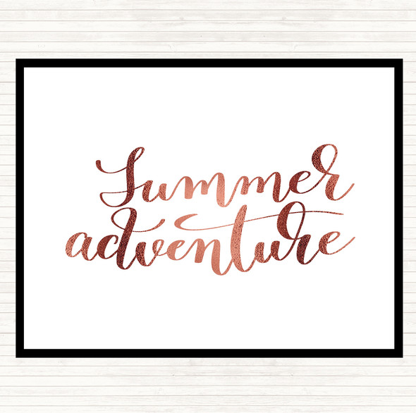 Rose Gold Summer Adventure Quote Mouse Mat Pad