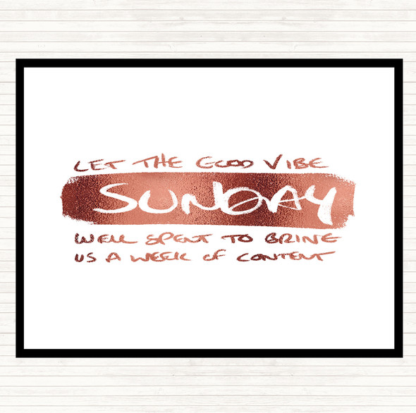 Rose Gold Sunday Well Spent Quote Mouse Mat Pad