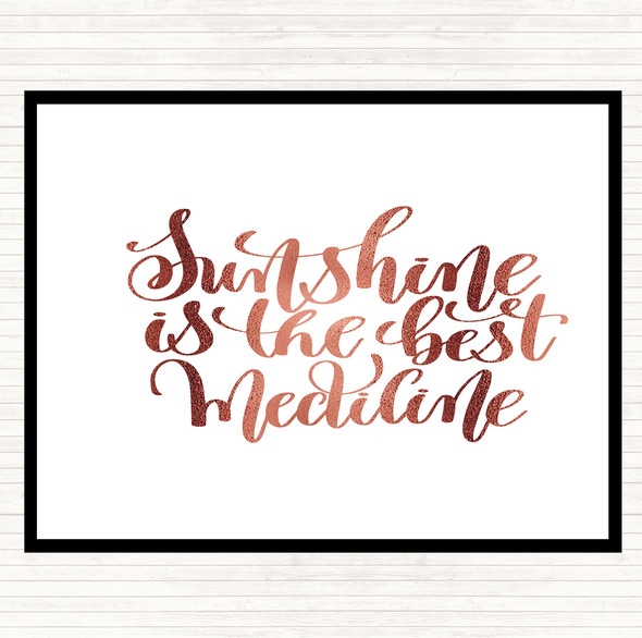 Rose Gold Sunshine Medicine Quote Mouse Mat Pad