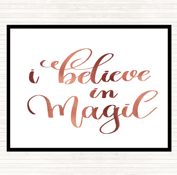 Rose Gold Believe In Magic Quote Mouse Mat Pad
