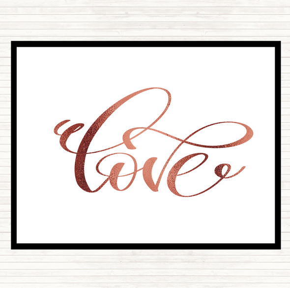 Rose Gold Swirly Love Quote Mouse Mat Pad