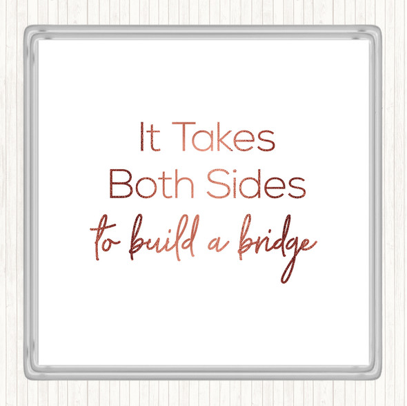 Rose Gold Takes Both Sides Quote Drinks Mat Coaster