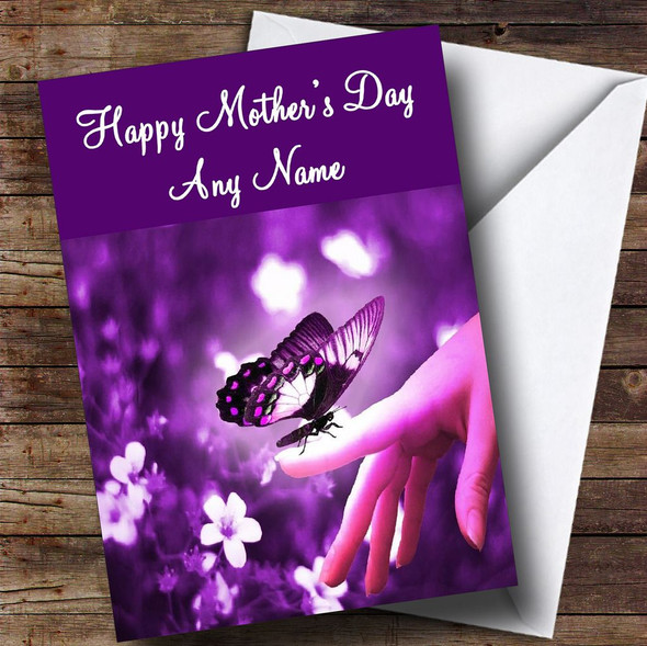 Purple Butterfly Personalised Mother's Day Card