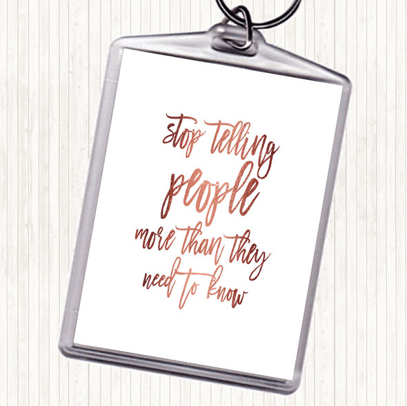 Rose Gold Telling People Quote Bag Tag Keychain Keyring